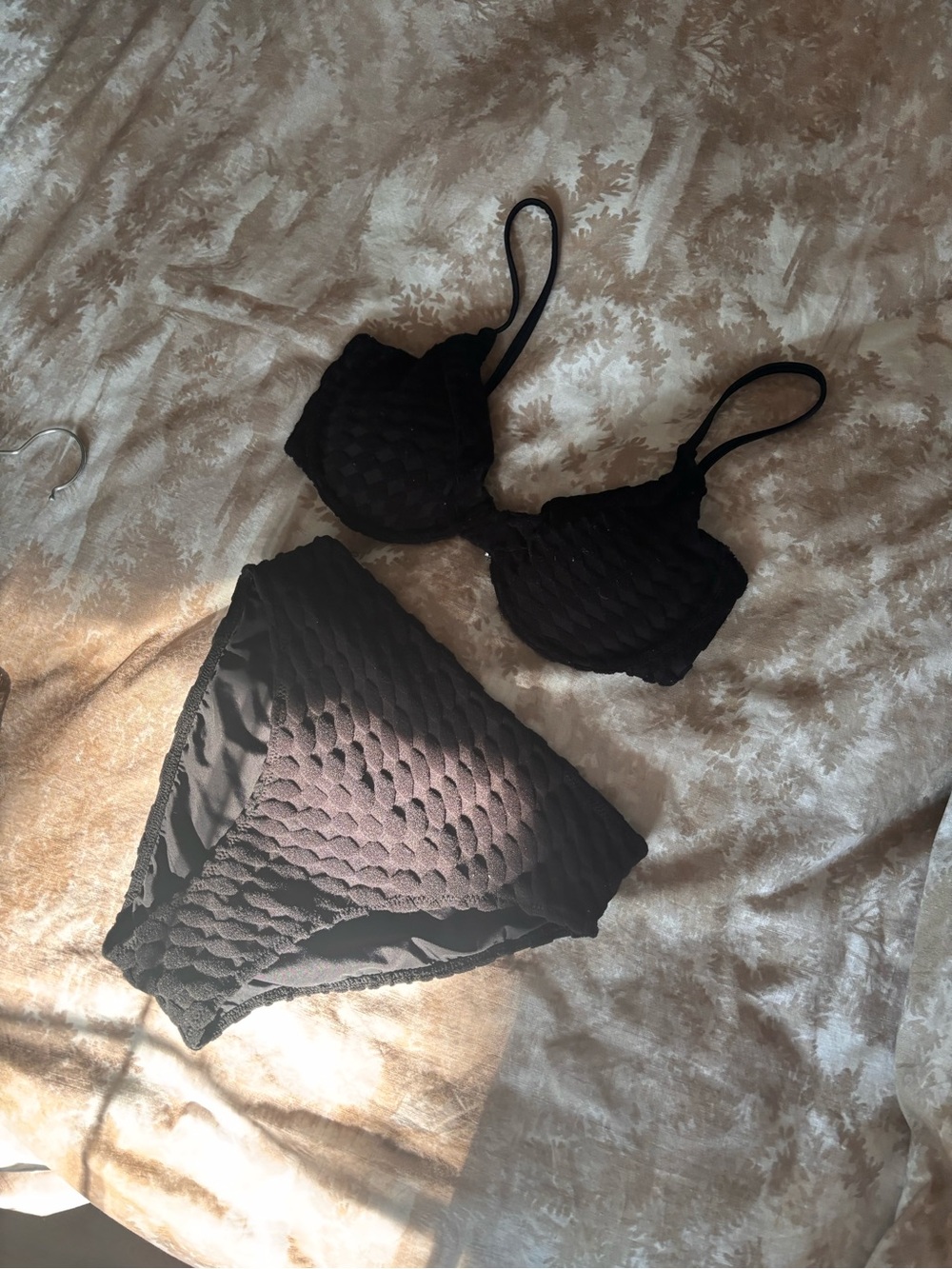 Good American Black Textured High-Waist Bikini